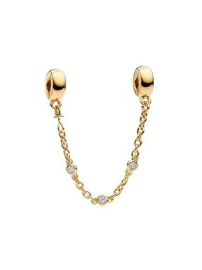 Gold Triple Clear Stone Safety Chain